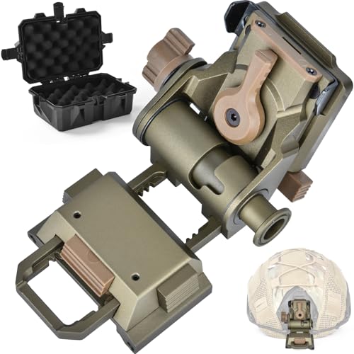 NVG Helmet Mount Night Vision CNC Mount FDE Fast Mod Mount Bracket for L4 G24 GPNVG18 PVS 15 PVS 18 PVS 31 Monocular Adjustable Full Metal Aluminum Helmet Mount Accessories