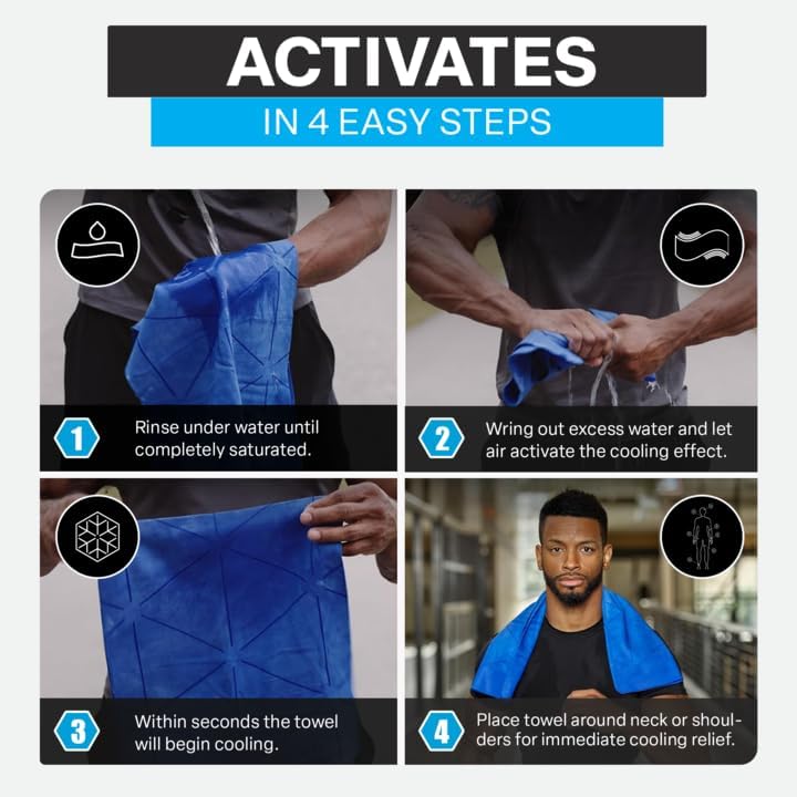 Miniatura 5 de COLD FACTOR Toallas refrescantes para deportes, envolturas refrescantes para el cuello, toalla fría para correr, entrenar y uso al aire libre, con