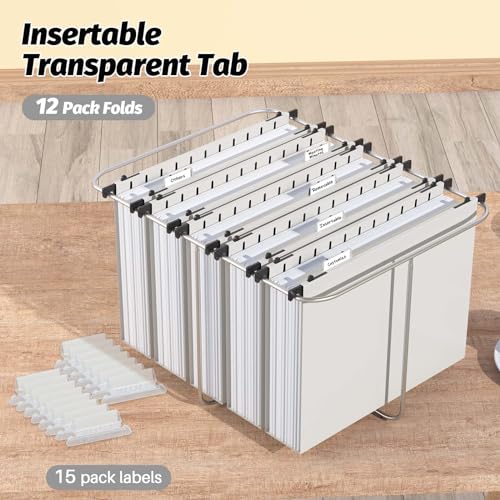 Shutex Pastas de arquivo de plástico com capacidade extra, pacote com 12 pastas suspensas reforçadas