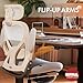 FLEXISPOT Foldex Ergonomic Office Chair, Folding Chair for Small Spaces with Lumbar Support, Flip-up Armrests, 3D Headrest, Desk Chairs with Footrest for Work,Video Game (Foam Black)