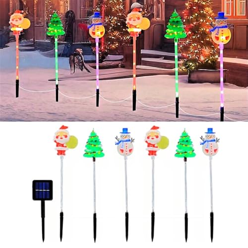 DUOLEIMI クリスマス ソーラーライト ガーデンライト 屋外 イルミネーション クリスマス飾り サンタクロース 雪だるま ライト 庭 装飾 LED 置物ライト 埋め込み式 防水 雰囲気作り