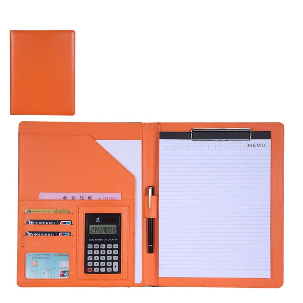 Ledermappe A4 Zwischenablage-Ordner Padfolio Zwischenablage Schreibmappe Kunstleder für Rechtsblockhalter Business-Konferenz Notizblock Klemmbretter