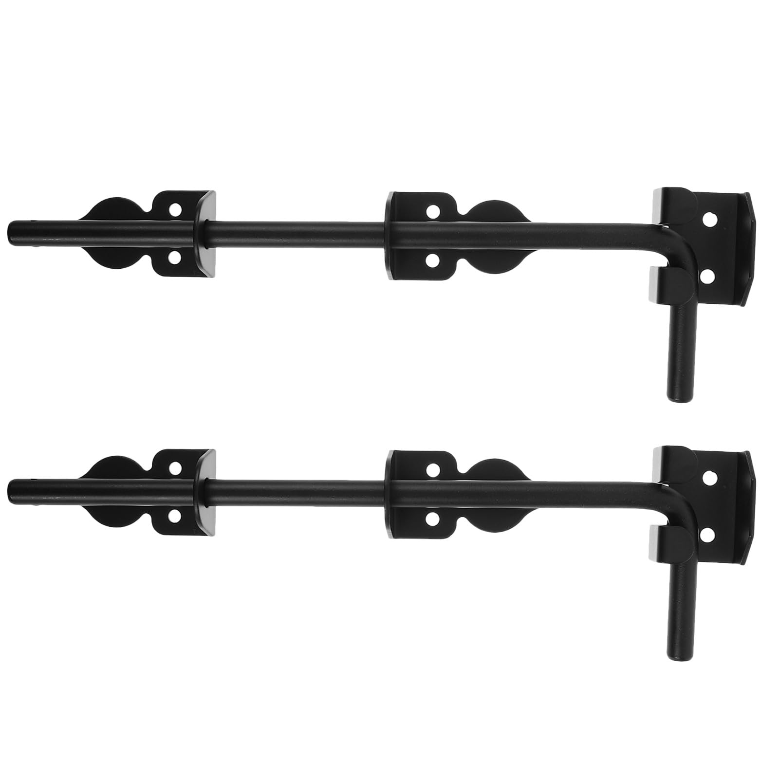 2 Unidades de Pestillo para Puerta de Cerca Exterior de Acero Negro de 30 CM Cerrojo Reforzado para Puertas de Madera y Metal Barra de Caída para Seguridad Jardín y Portón
