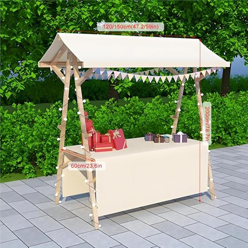 Présentoir pour chariot de marché en bois avec structure pliable nomade