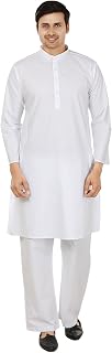 Men's Kurta Pajama White Cotton Indian Clothes