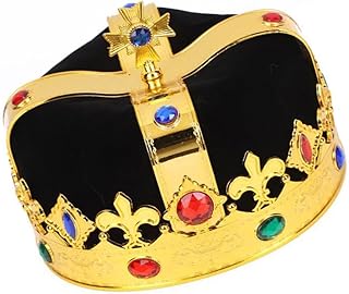 XAGMODSHN Geogrous - Varita de coronas de rey con joyas para espectáculos de espectáculos, cumpleaños, fiestas de cumpleaños, fiestas, accesorios para fotos