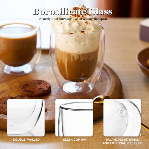 Set de 2 Mugs de Vidrio Térmico Borosilicato con Cucharas miniatura 7