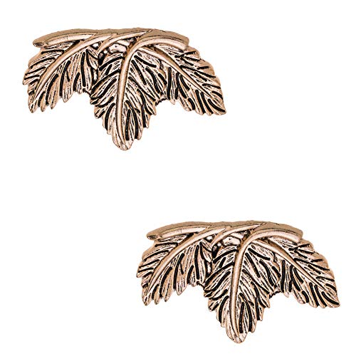 Douqu 2 Pcs Shoes Dress Hat Accessories Fashion Vintage Shoe Clips Elegant Leaves Removable Shoe Charms (Ancient Gold)