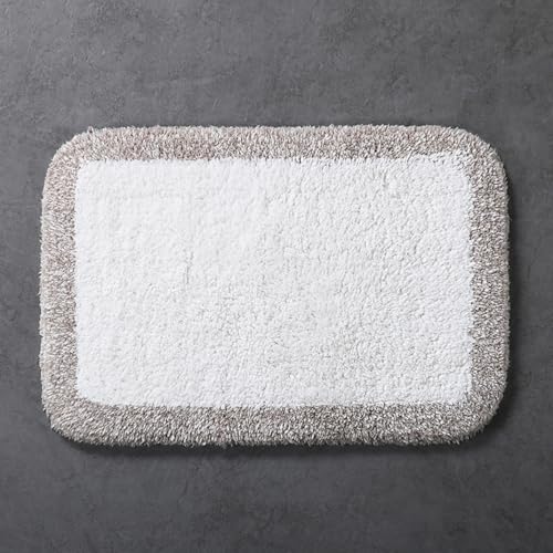 バスマット ソフト 可愛い おしゃれ 速乾 綿100% タオル地 浴室足ふきマット お風呂 吸水 滑り止め 洗える ベージュ 45*30cm 防カビ 収納便利 柔らかい 大きめ やわらか 吸収性 耐久性 北欧スタイル