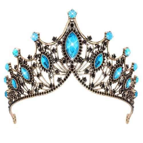 CIEHER Queen Crown for Women Tiaras and Crowns (Lake Blue)