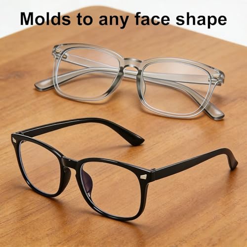 Image of Clear Blue Light Glasses for Women and Men, Fashionable Square Frame Glasses with Anti Glare Protection