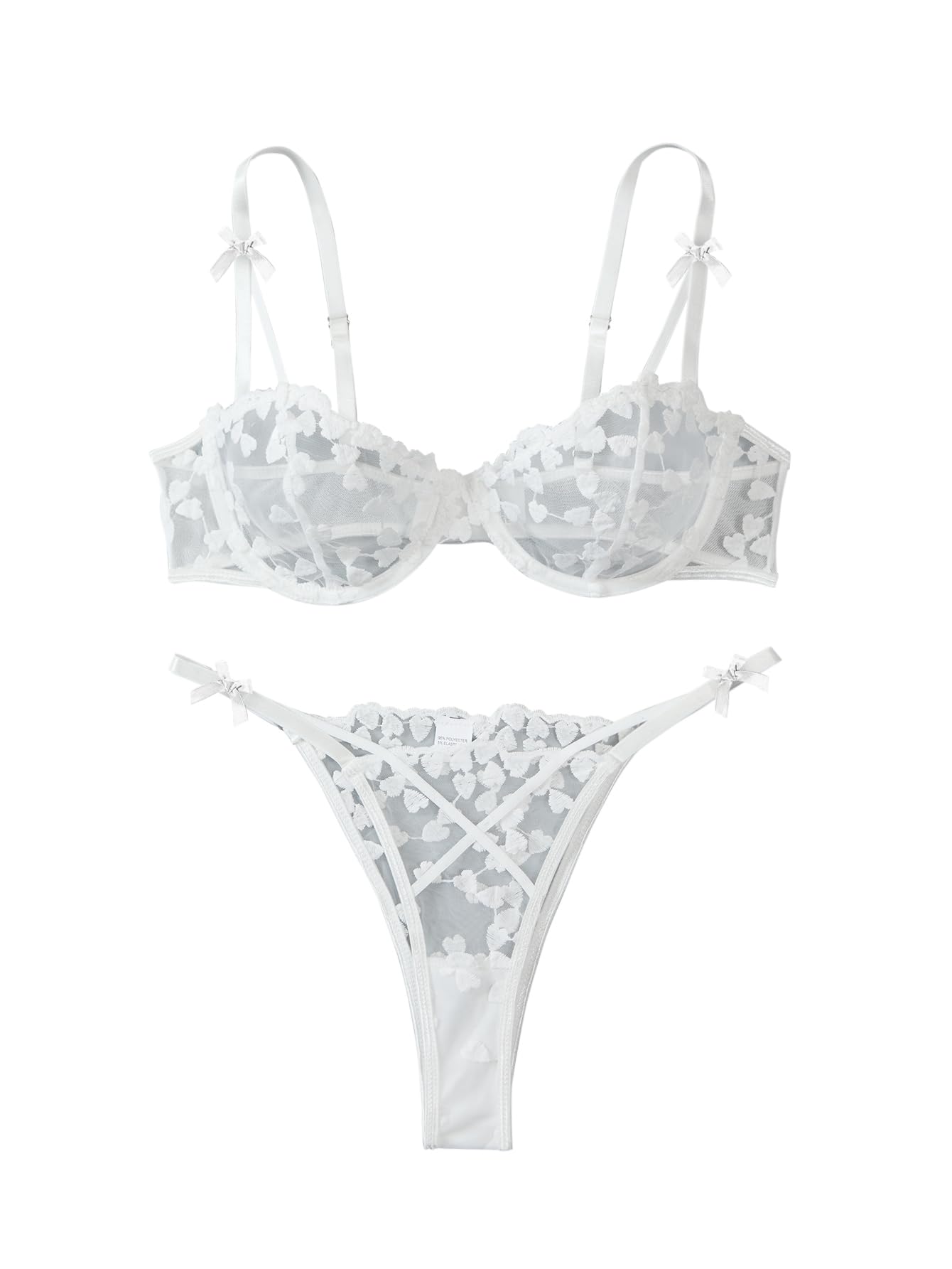 Lilosy Sexy Lingerie Set 2 Piece Women Push Up Bra and Panty 3XS-5XL