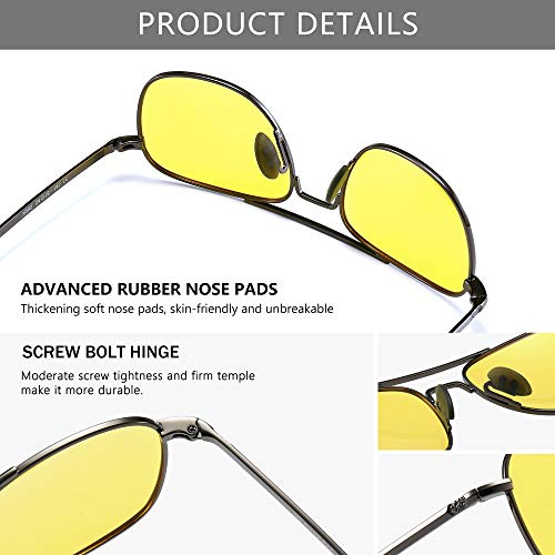 Image of SUNGAIT Men's Military Style Polarized Pilot Aviator Sunglasses - Bayonet Temples