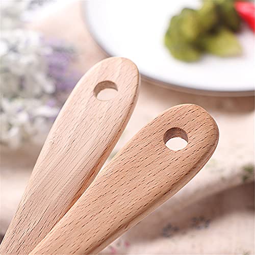 Keukengerei Ongelakte spatel van beukenhout Drie-lijns gebogen vierkante spatel Anti-aanbakspatel Houten frituurspatel… - Afbeelding 6