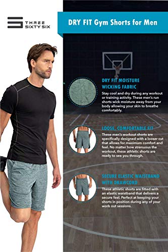 Dry Fit Gym Shorts For Men - Mens Workout Running Shorts - Moisture Wicking With Pockets And Side Hem #TOP4