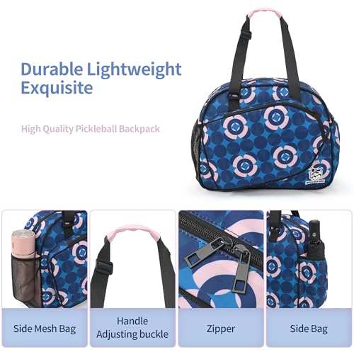 Image of Boulder Bee Pickleball Bags, Premium Pickleball Tote Bag for Girls, Women's Hand /Shoulder Gym Bag w Water Bottle Holder, with Pickleball Racquet /Paddle Holder
