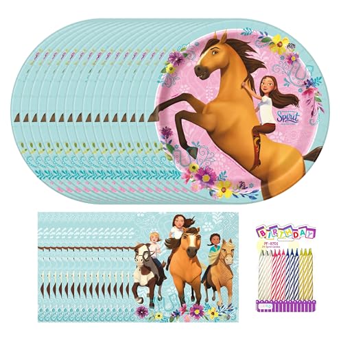 Spirit Riding Free Party Supplies for 16 Dinner Plates & Luncheon Napkins