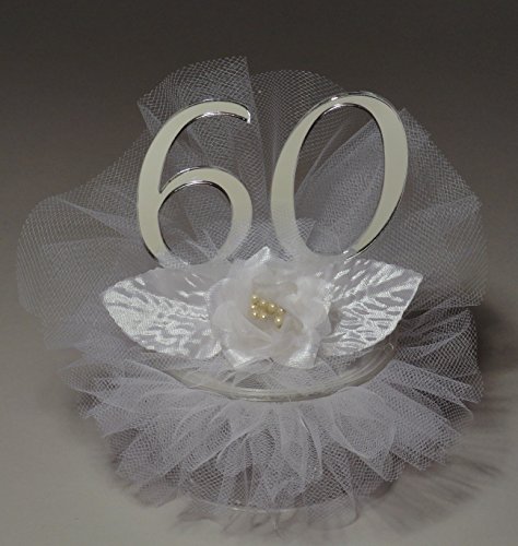 60th Wedding Anniversary Cake Topper or Table Decoration (JK34-60)