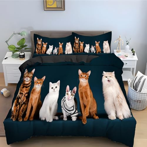 Housse de couette 200x200 chat, le cadeau de literie idéal pour passionnés - 2