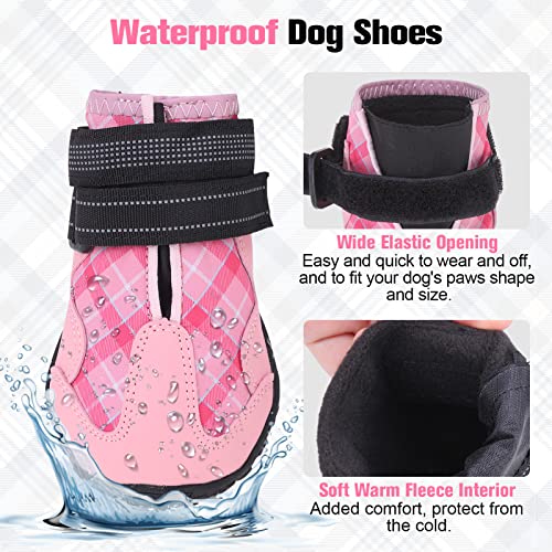 Beautyzoo Dog Shoes Boots&Paw Protectors For Small Medium Large Dogs,Reflective Dog Water Shoes Anti-Slip Sole For Winter Summer Cold/Hot Pavement,Waterproof Dog Booties For Woodfloor M,L,Xl 4Pcs/Set #TOP3