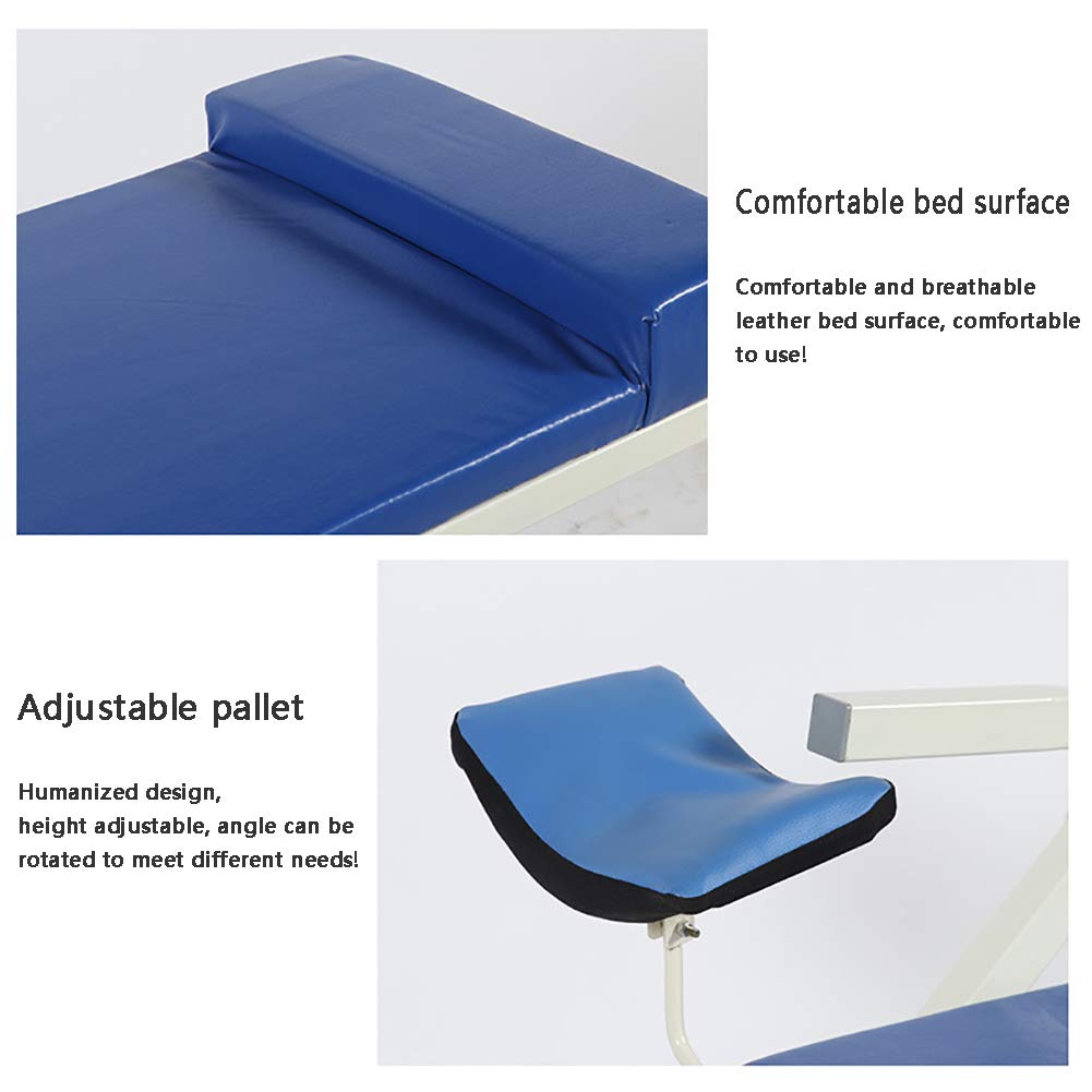 Lettino da visita ginecologico pieghevole, portatile, in acciaio a basso tenore di carbonio, capacità 20 kg, ideale per cliniche e uso domestico, regolabile per il comfort del paziente