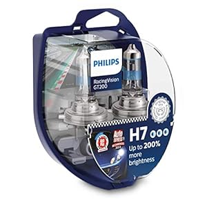 Philips Racing Vision GT200 H7 Headlight Bulb +200%, Double Set,