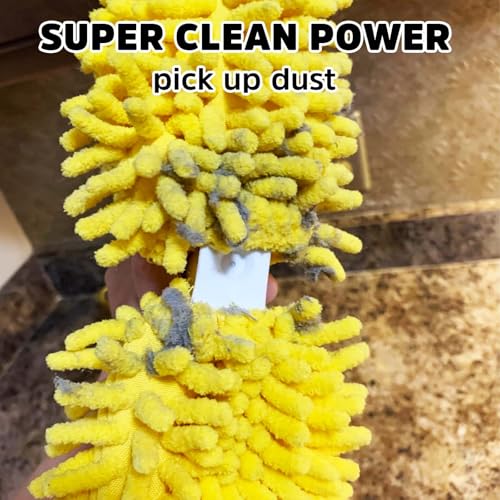 Image of Reusable Duster Refills Compatible with Swiffer Handle, Bafezoze Washable Duster Pads 2 Pack Blue (Handle Not Included)