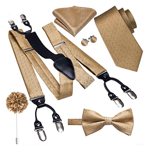 Set de Tirantes Elásticos para Hombre con Pajarita y Pañuelo miniatura 1