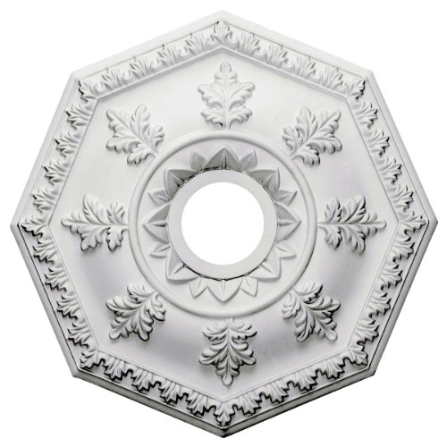 Ekena Millwork CM18NTUWC Nottingham Ceiling Medallion, 18"OD x 3 1/2"ID x 1 1/2"P, Hand-Painted Ultra Pure White Crackle Ekena Millwork CM18NTUWC Nottingham Ceiling Medallion, 18"OD x 3 1/2"ID x 1 1/2"P, Hand-Painted Ultra Pure White Crackle