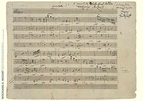 Hal Leonard Wolfgang Amadeus Mozart Music Manuscript Poster Henle Music Folios Series by Wolfgang Amadeus Mozart
