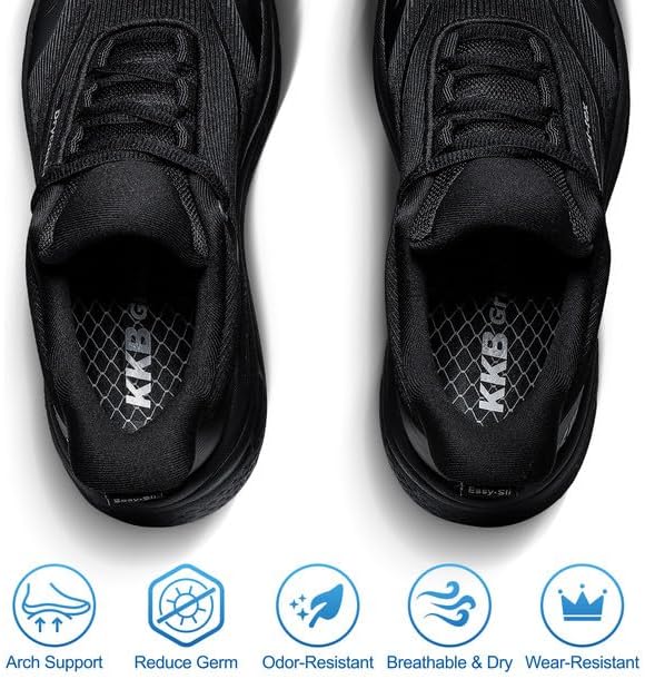 Men's Non Slip Work Shoes Waterproof Slip-On Sneakers for Kitchen Restaurant Chefs Nurses with Arch Fit Support Orthopedic - Image 5