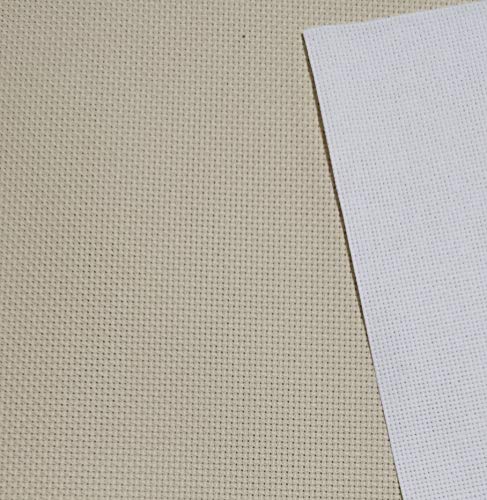 Image of KCS 59 inch x 1 Yard 14ct Counted Cotton Aida Cloth Cross Stitch Fabric (Beige)