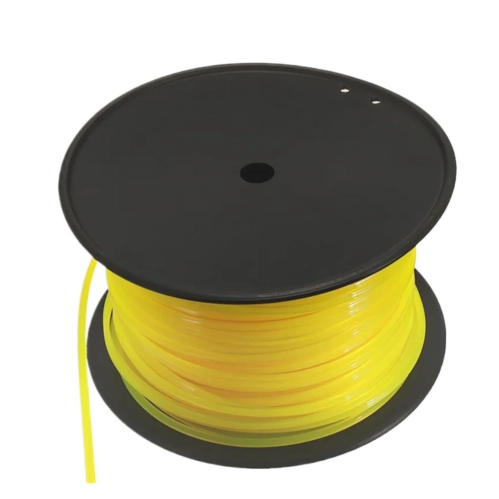 Filo decespugliatore, compatibile con Stihl, corda quadrata in nylon | Filo giallo 3mm x 100 metri, rocchetto nero in plastica, 1 filo quadrato
