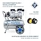 HYUNDAI Silent Kompressor SAC55752 | 24L Kessel, 8bar, ölfrei | 0.75kW / 1.0PS | Ansaugleistung 125 L/Min | Öl-Wasserabscheider | 59dB Luftkompressor leise, Flüster-Kompressor