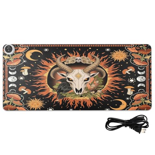 Tapis de souris chauffant en cuir gothique pour réchauffer vos séances de travail sur grand bureau