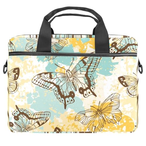 Sac ordinateur 13-14.5 pouces antichoc étanche à bandoulière housse PC portable papillon