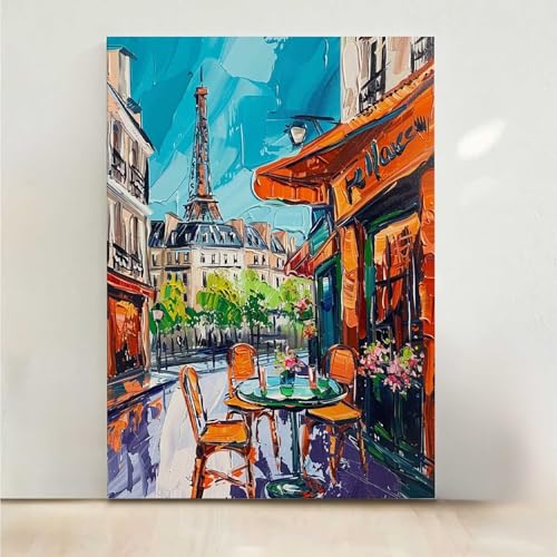 RNXAOPEN Diamond Painting Architecture Diamond Painting Adulte Rue 5D DIY Canevas Kit Complet Adulte, Diamant Strass Point de Croix Cristal Art pour Décoration Murale Maison 30x40cm PjY10262 6-0