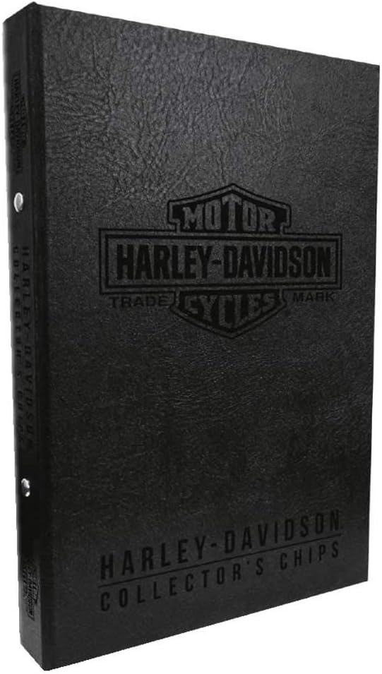 Harley-Davidson Collector's 96 Ct. Poker Chip Leather Grain Album - Black 6696