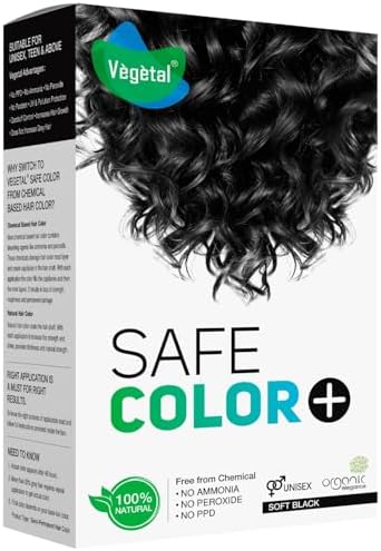 Vegetal Safe Hair Color Soft Black 50gm (1.8 Oz) Safe and Natural Hair Dye