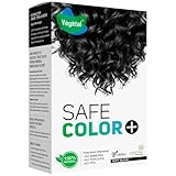 Vegetal Safe Hair Color -Soft Black 100g. - Certified Organic Chemical and Allergy Free Bio Natural Hair Colour with No Ammonia Formula for Men and Women