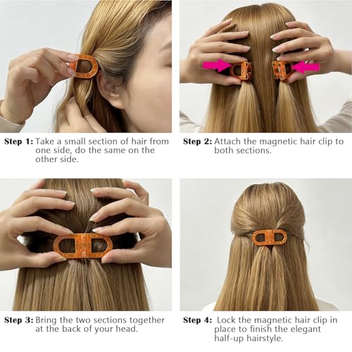 Pinzas magnéticas para cabello 2 en 1 diseño sin costuras miniatura 6