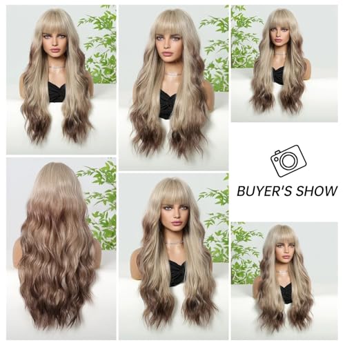 Perruque synthétique brune blonde pour masquer la perte de cheveux