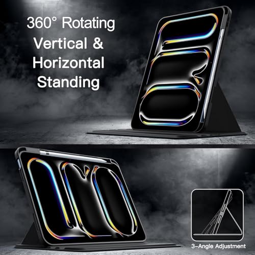 Protection iPad Pro 13 2024 M4 transparente et rotative avec porte-stylet - 4