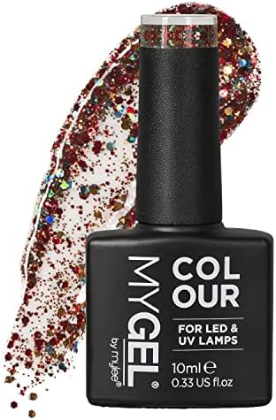 MYGEL by Mylee Nail Gel Polish 10ml [Once Upon a Night] UV/LED Soak-Off Nail Art Manicure Pedicure for Professional, Salon & Home Use [Fine Glitters Range] - Long Lasting & Easy to Apply