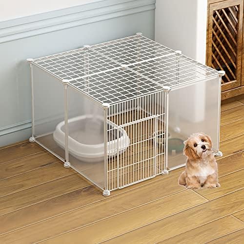 Pet Cages Indoor Enclosure Detachable Metal Wire Kennels Crate Large Extra Exercise Place Cage，Indoor Cat Playpen - Easy to Clean Cat Cages & Kennels, Ferret & Dog Crates, Perfect Exercise E
