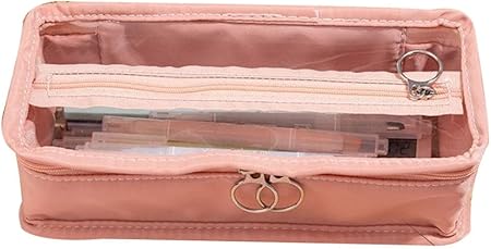 Amazon Keyue ペンケース 筆箱 透明な大容量ペンケース 価値の高いニッチな文房具小学生大容量筆箱 軽量 筆入れ 子供 小学生 中学生 高校生 大学生 社会人用 ペンケース ピンク ペンケース 文房具 オフィス用品