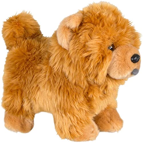 HAO DAMAI Chow Chow Simulation Plush Toy, Cute Dog Soft Cuddly Toys, Animal Stuffed Dolls, Best Gift for Boys Girls Kids Children, 25cm