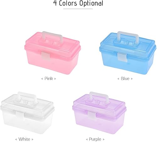 Miniatura 4 de Caja organizadora de arte, caja de almacenamiento de arte de plástico transparente, suministros de pintura al óleo de acuarela, estuche multiusos