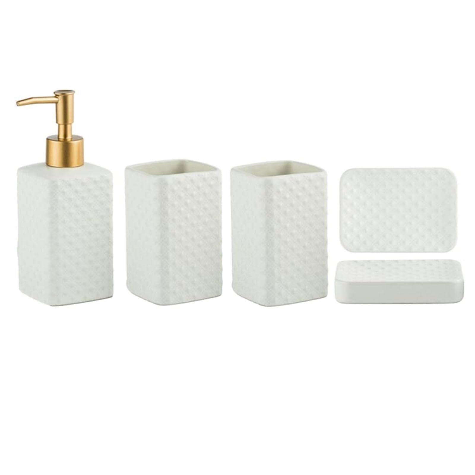 Juego de accesorios de baño de cerámica blanca estilo moderno de 5 piezas