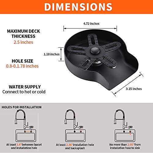 Owofan Kitchen Sink Faucet + Glass Rinser Black Product Bundles #TOP5
